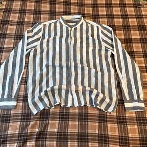 Striped Button-Up Shirt